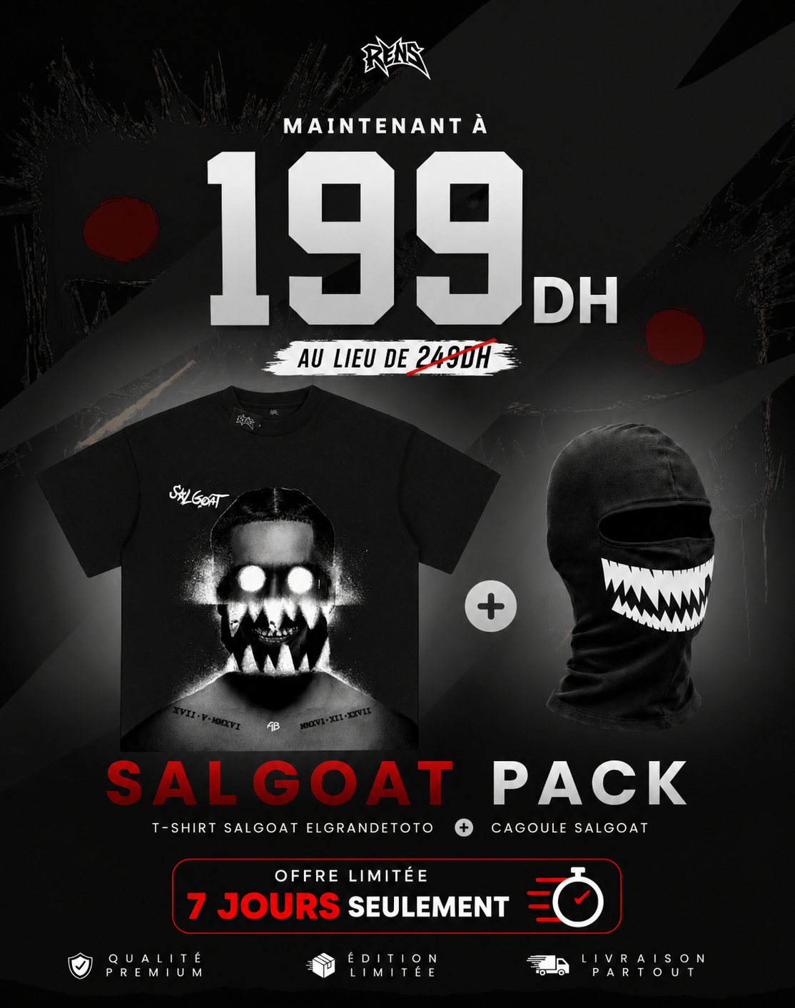PACK SALGOAT t-shirt + cagoule 🎁