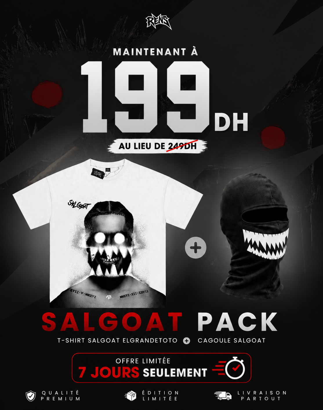 PACK SALGOAT t-shirt + cagoule 🎁